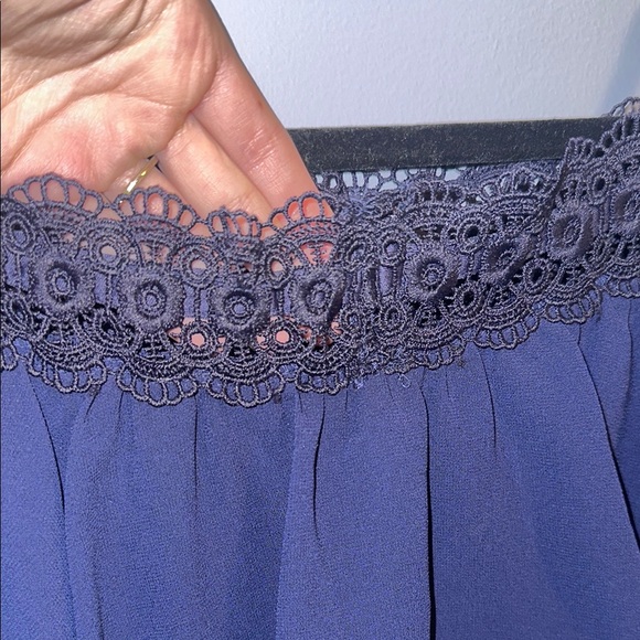 Navy Blue Off-Shoulder Dress - Picture 2 of 4